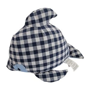 Morgan Dolphin  Porpoise Whale  Weighted Door Stop Blue Plaid or Shelf Sitter